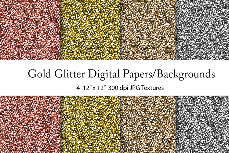 Gold Glitter Digital Papers | Backgrounds