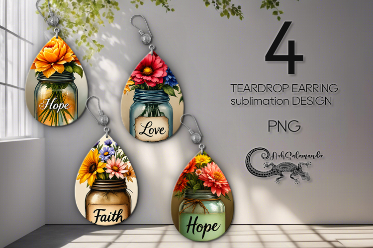 Motivating inscriptions | 4 Teardrop earring designs