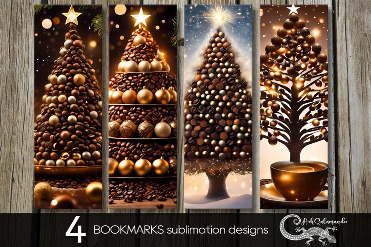 Christmas Coffee | 4 bookmarks sublimation designs PLUS