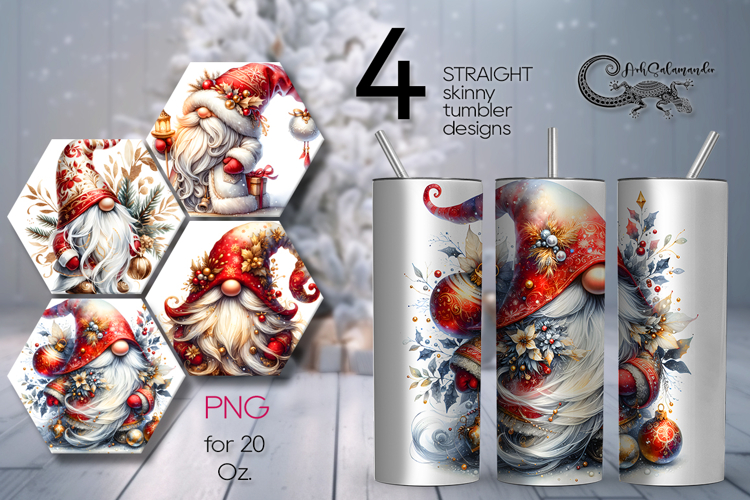 Christmas gnomes | Watercolor xmas tumbler sublimation P