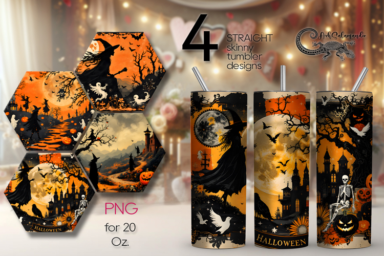 Retro Halloween | vintage Skinny tumbler sublimation design