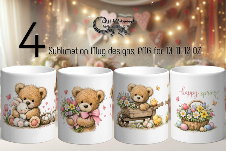 Easter animals | 4 Spring Sublimation Mug designs P