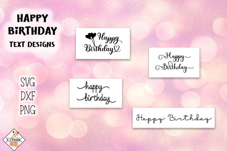 Happy Birthday Text Designs SVG DXF PNG