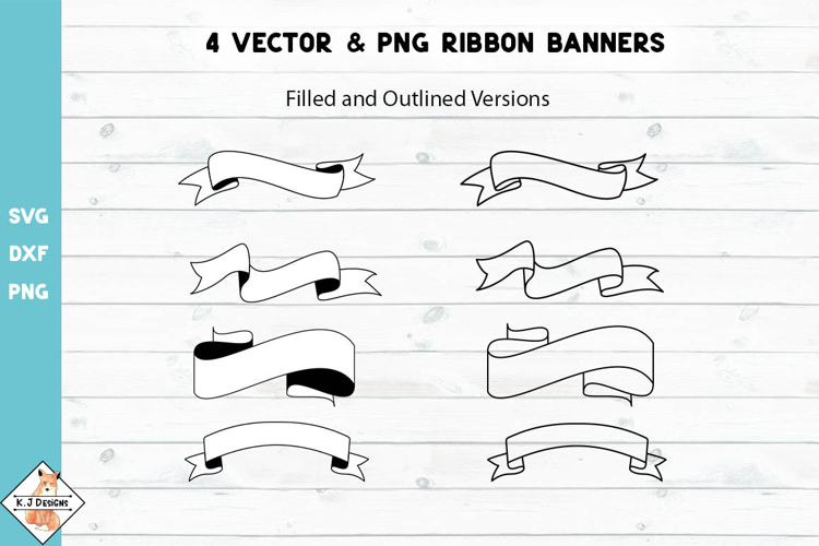 Ribbon Banners SVG DXF PNG