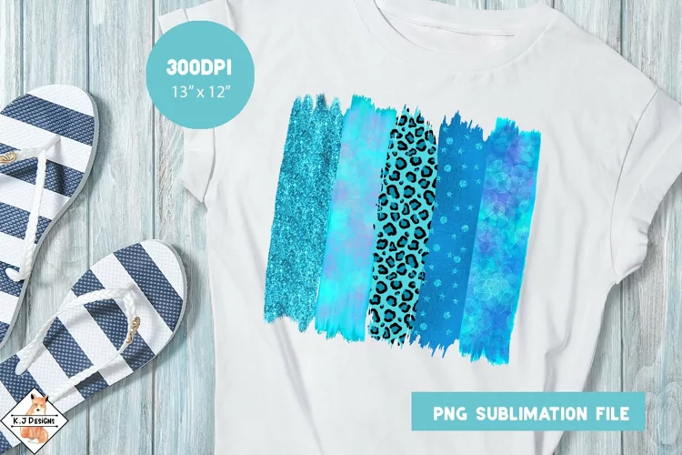 Brush Strokes Sublimation| Teal Designs