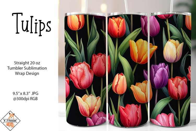 Tulips Tumbler Sublimation Wrap