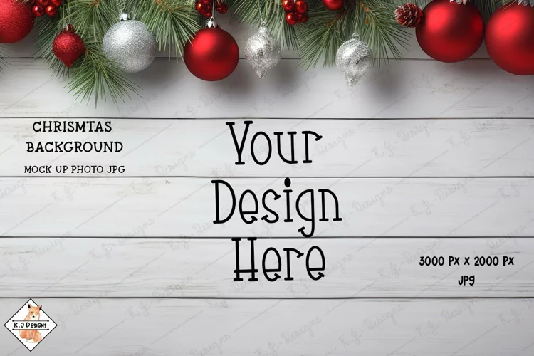 Christmas Background Mock Up Photo jpg