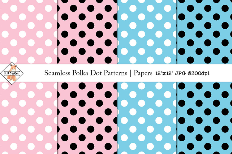 Seamless Polka Dot Digital Papers