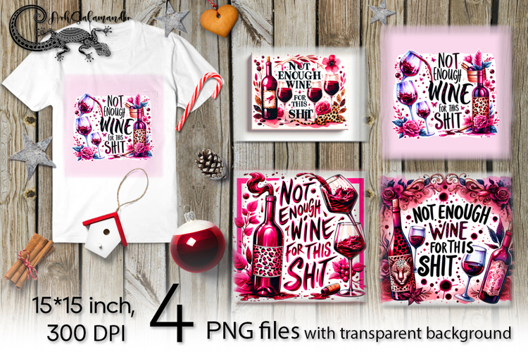 Wine inscriptions | 4 funny PNG Sublimation designs