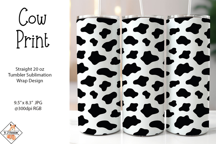 Cow Print Tumbler Sublimation Wrap