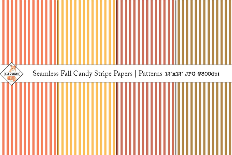 Seamless Fall Candy Stripe Papers | Patterns