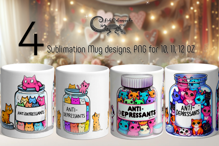 Colorful Cats | pets Mug Sublimation design PL