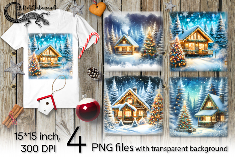 Christmas moods | 4 PNG xmas Sublimation designs