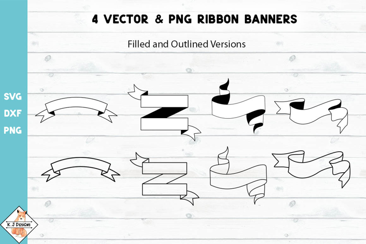 Ribbon Banners SVG DXF PNG
