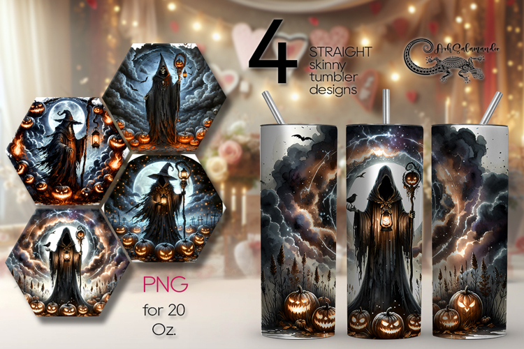 Halloween landscape | spooky Skinny tumbler sublimation example image 1