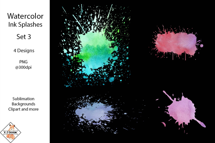 Watercolor Ink Splashes | backgrounds