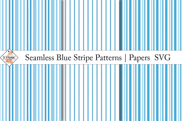 Seamless Blue Stipe Patterns | Digital Papers SVG