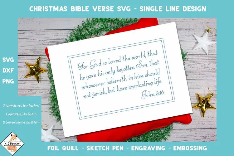 Christmas Bible Verse SVG Foil Quill | Single Line Designs