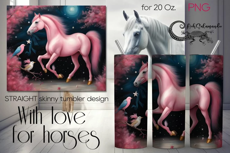 Fantasy Horses | skinny tumbler Sublimation design PLUS