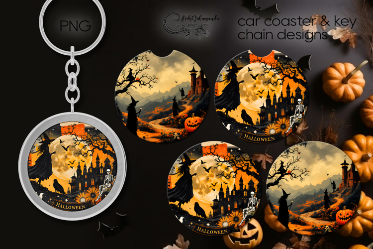 Vintage Halloween | coaster & key chain sublimation design