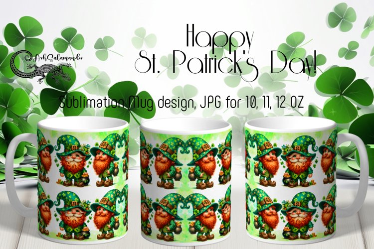 St. Patrick's day gnomes | Mug sublimation design PLUS, PNG example image 1