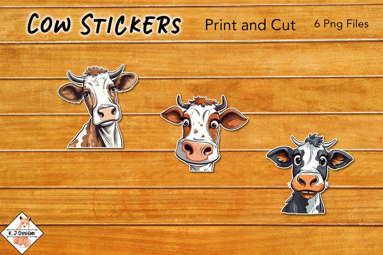 Cow Stickers | Print and Cut