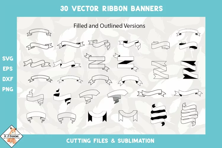 Ribbon Banners bundle SVG | Cutting Files & Sublimation