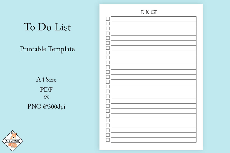 To Do List Printable Template Sheet PDF