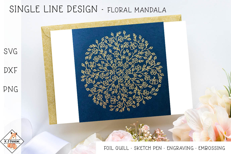 Floral Mandala SVG Foil Quill | Single Line Designs