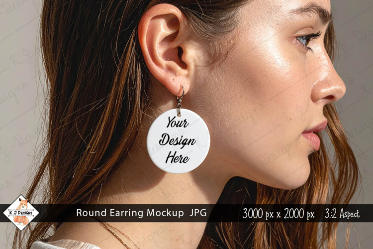 Round Earring mockup photo JPG