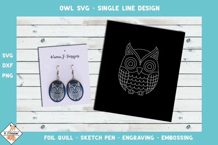 Owl Design SVG for Foil Quill | Single Line Design