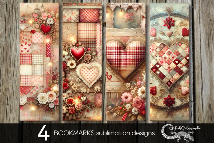 Valentine Shabby chic | love bookmarks sublimation design PL