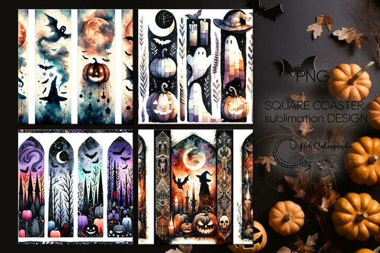 Halloween brushstroke | square coaster sublimation designs