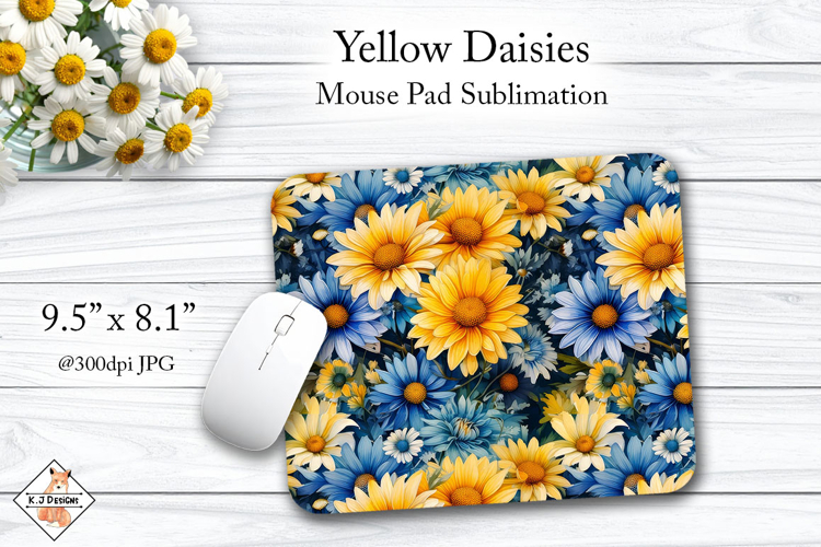 Yellow Daisies mouse pad sublimation design