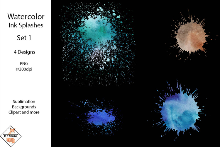 Watercolor Ink Splashes | backgrounds