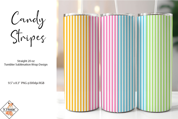 Candy Stripes Tumbler Sublimation Wrap