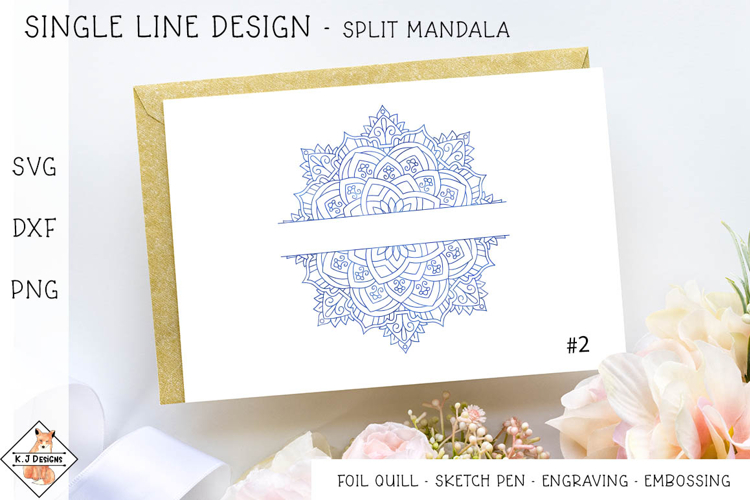 Split Mandala SVG for Foil Quill | Single Line Designs