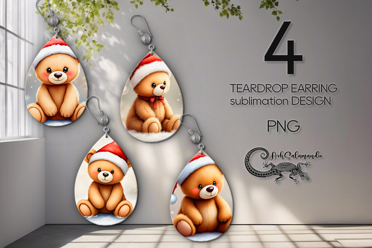 Christmas toys | retro Teardrop earring sublimation design
