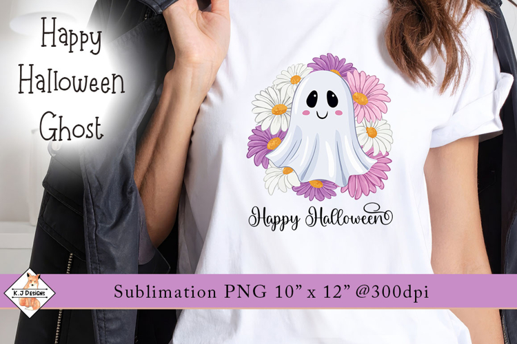 Happy Halloween Ghost Sublimation Design