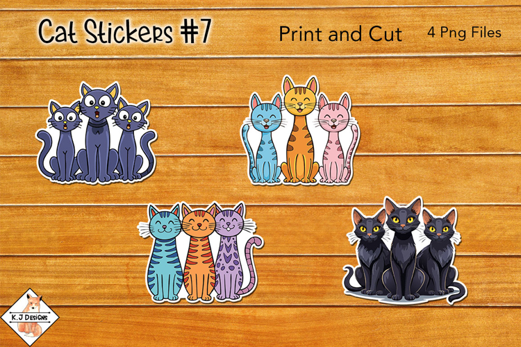 Cat Stickers #7 | Print and Cut