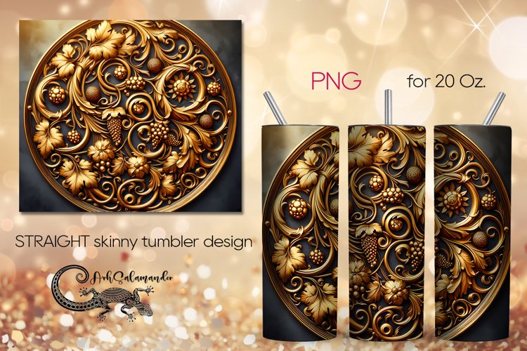Metallic pattern design | Straight Skinny Tumbler PLUS