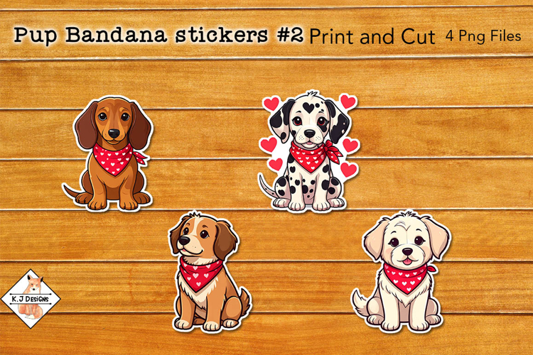 Pup Bandana Stickers #2 | Print and Cut