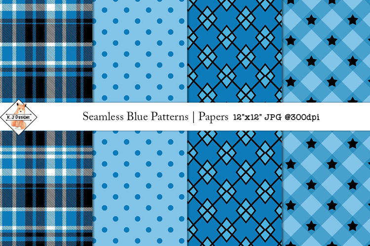 Seamless Blue patterns | Digital papers