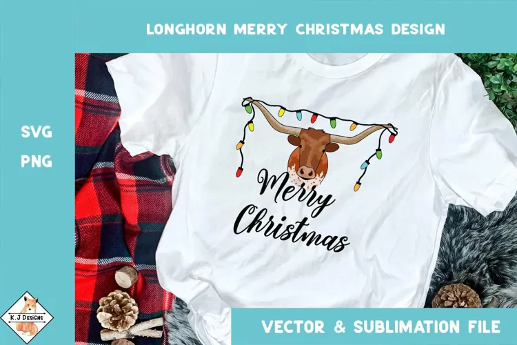 Texas Longhorse SVG | Merry Christmas Design