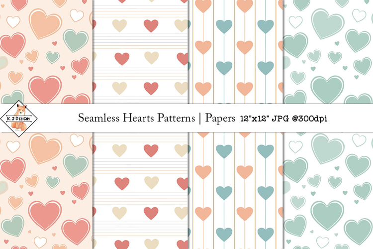 Seamless Hearts Patterns | Papers