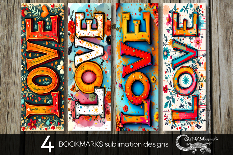 Boho Inscription | 4 hippie bookmarks sublimation designs PL