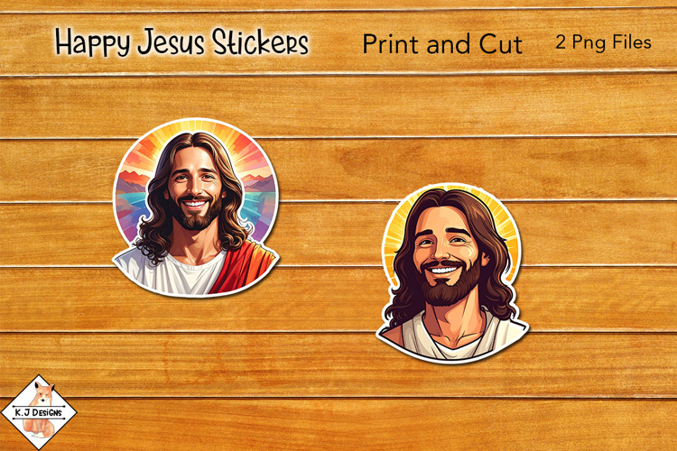 Happy Jesus Stickers | Print and Cut