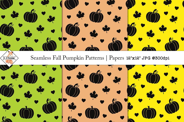 Fall Pumpkin Seamless Patterns jpg