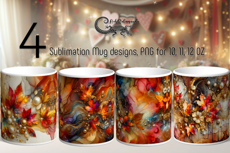 Abstract Autumn | 4 Fall Sublimation Mug designs PL