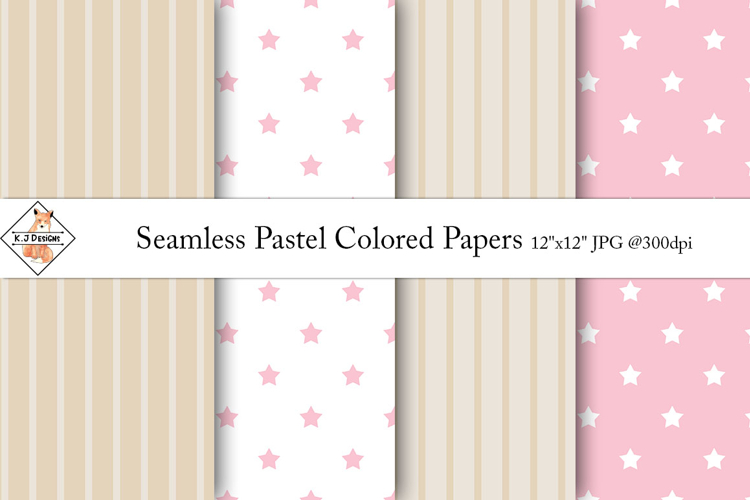 Seamless Pastel Colored Digital Papers